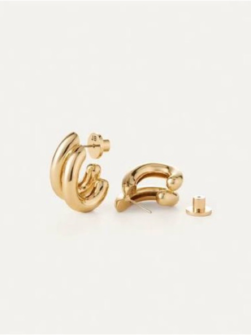 Gold Double Hoop Stud Earrings - Women Jewelry